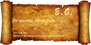 Brassay Orsolya névjegykártya